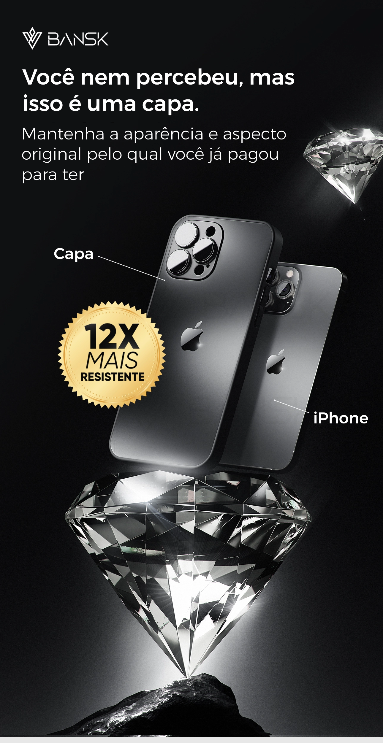 Você nem percebeu, mas isso é uma capa - Marketing visual da Bansk V-Diamond